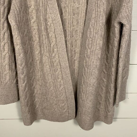 Tahari Pure Luxe 2 ply Cashmere cable knit open front cardigan size small - Picture 3 of 8